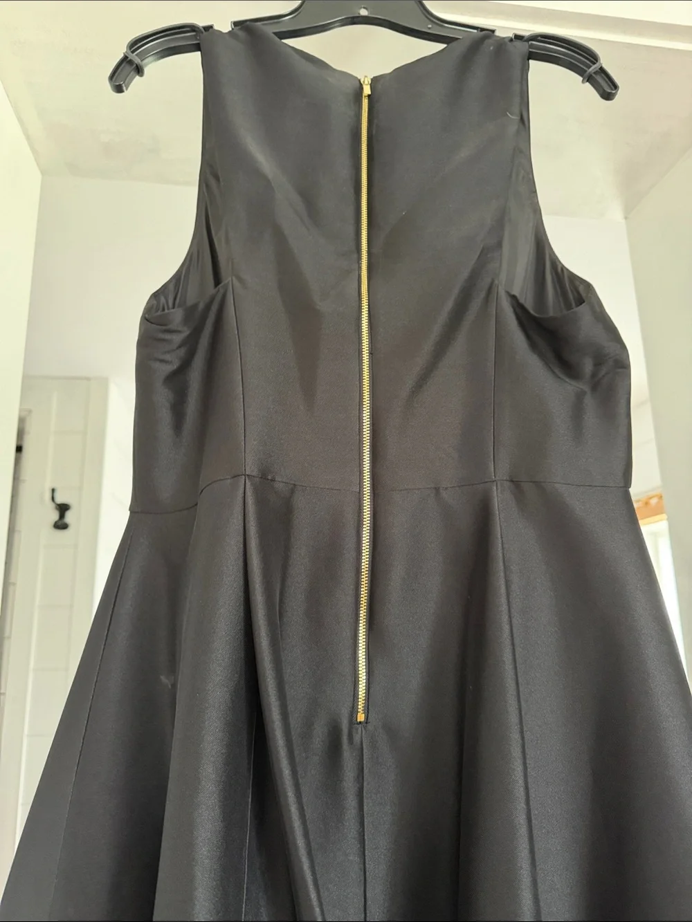 Calvin Klein Black Satin High-Low V-Neck Evening Gown - Picture 2 of 6